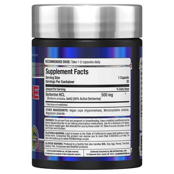 Allmax Berberine HCL 30 Capsules