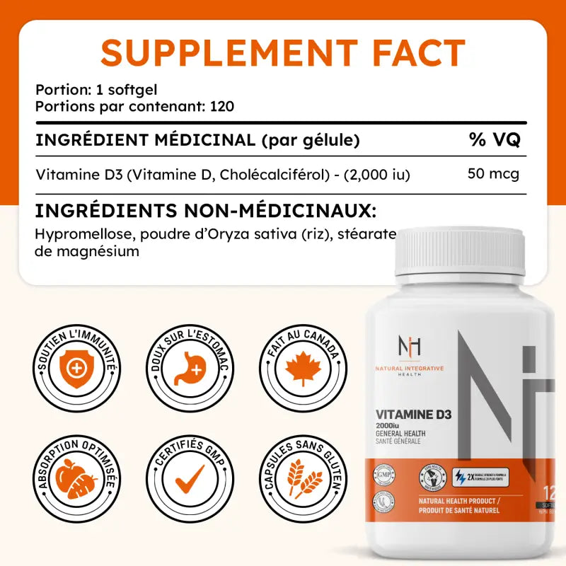 Vitamin D3 2000 - 120 capsules