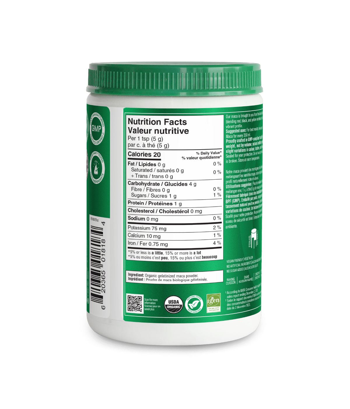 Maca poudre biologique gélatinisée 200g