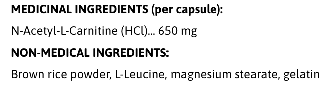 acetyl l-carnitine 120 capsules