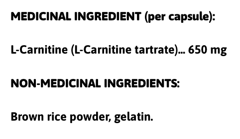 L-carnitine 650 120 capsules