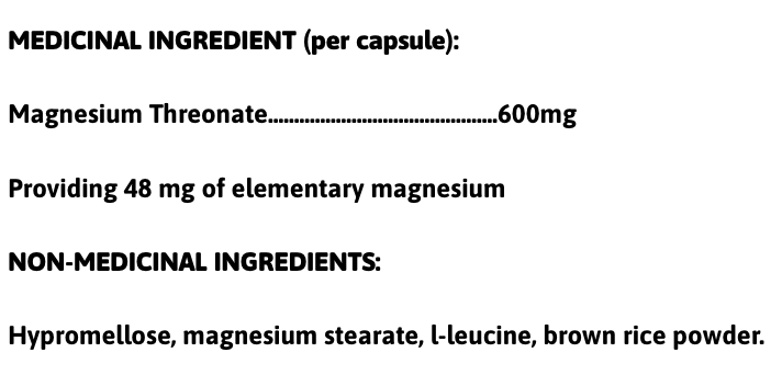 Mg thréonate 600mg 90 capsules