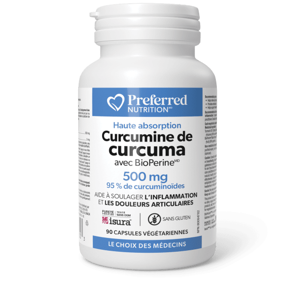 Curcumine de curcuma Haute absorption 500 mg (avec BioPerine) capsules