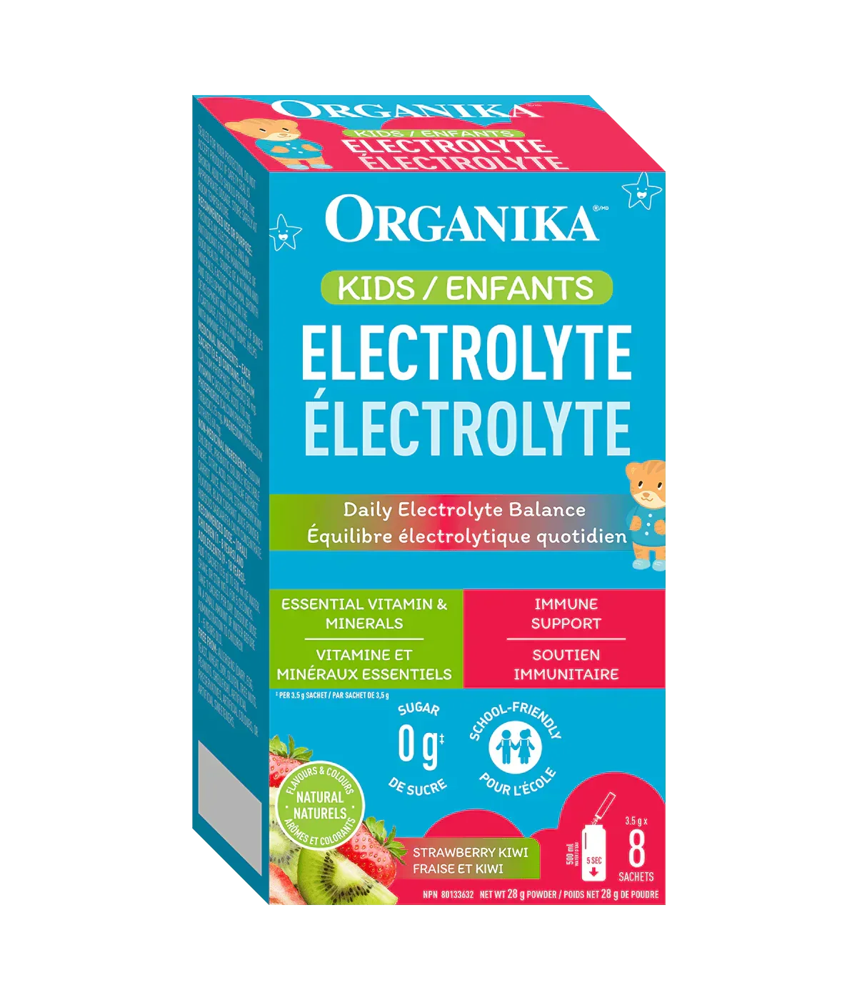 Électrolytes enfants framboise rapide 8 sachets
