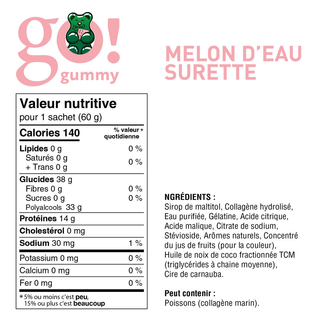 Go Gummy protéine / melon d`eau surette