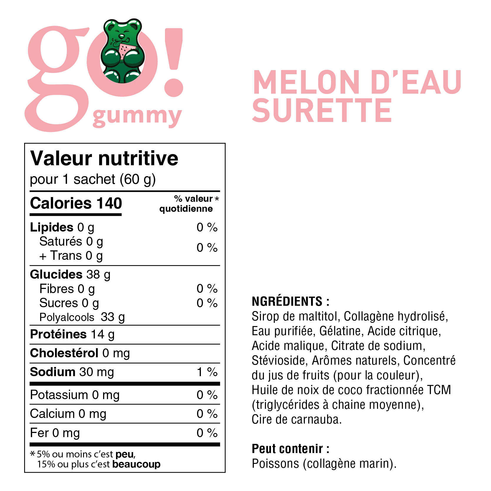 Go Gummy protéine / melon d`eau surette