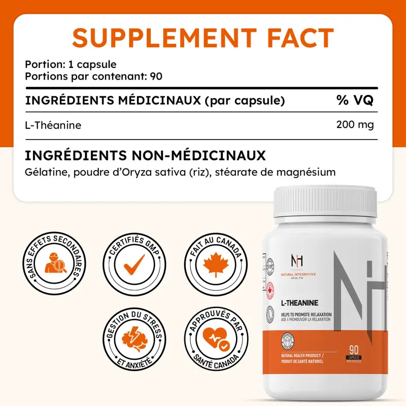 Théanine 200 mg – 90 capsules