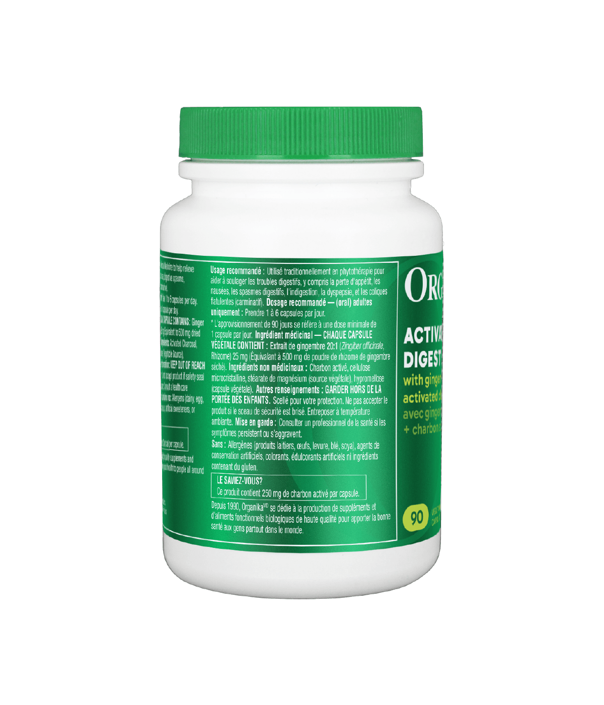 Digest relief avec charbon activé 90 capsules végétales