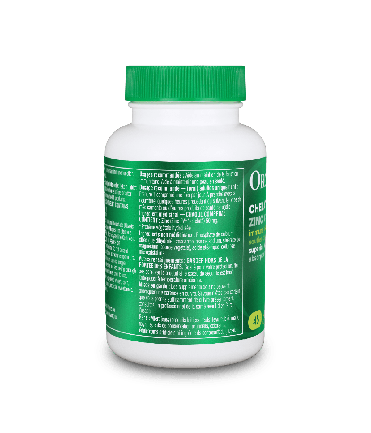 Zinc chélaté 50mg 45 comprimés