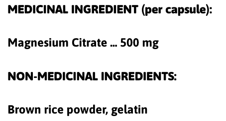 Mg citrate 500 120 capsules