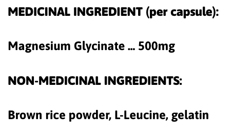 Mg glycinate 500 120 capsules