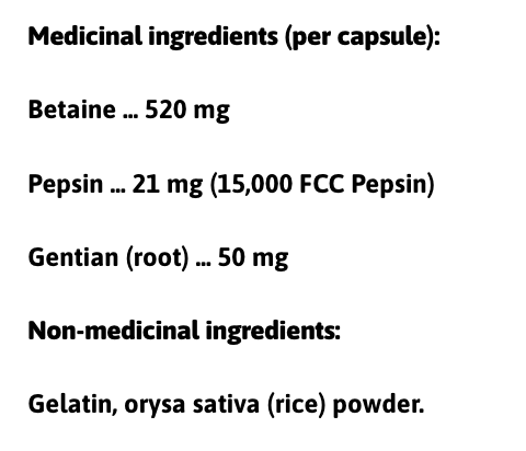 Pro hcl 180 capsules