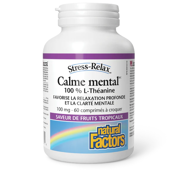Calme Mental L-Théanine 100 mg Comprimés à Croquer – Stress-Relaxᴹᴰ