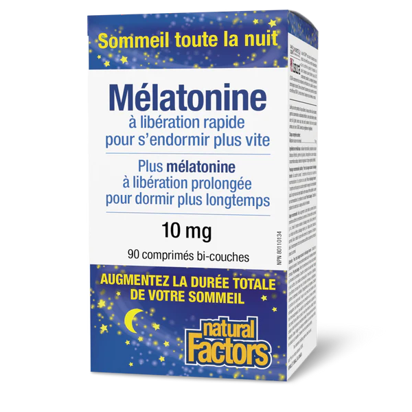Mélatonine à Libération Rapide + Libération Prolongée 10 mg